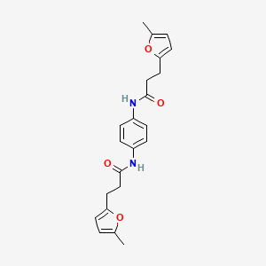 molecular formula C22H24N2O4 B2880847 N,N'-1,4-苯亚甲基双[3-(5-甲基-2-呋喃基)丙酰胺] CAS No. 295345-17-4