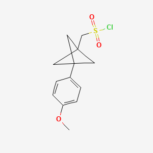 molecular formula C13H15ClO3S B2880849 [3-(4-Methoxyphenyl)-1-bicyclo[1.1.1]pentanyl]methanesulfonyl chloride CAS No. 2287331-74-0