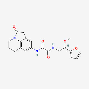 molecular formula C20H21N3O5 B2880850 N-[2-(Furan-2-yl)-2-methoxyethyl]-N'-(2-oxo-1-azatricyclo[6.3.1.04,12]dodeca-4,6,8(12)-trien-6-yl)oxamide CAS No. 1795302-02-1