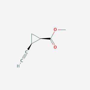molecular formula C7H8O2 B2880858 rac-methyl (1R,2S)-2-ethynylcyclopropane-1-carboxylate, cis CAS No. 1909293-92-0