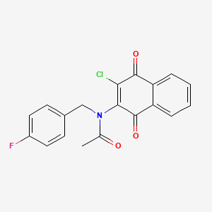 N-(3-chloro-1,4-dioxo-1,4-dihydro-2-naphthalenyl)-N-(4-fluorobenzyl)acetamide