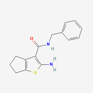 molecular formula C15H16N2OS B2880870 2-amino-N-benzyl-5,6-dihydro-4H-cyclopenta[b]thiophene-3-carboxamide CAS No. 588692-41-5