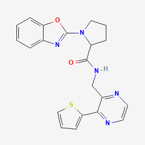 1-(benzo[d]oxazol-2-yl)-N-((3-(thiophen-2-yl)pyrazin-2-yl)methyl)pyrrolidine-2-carboxamide