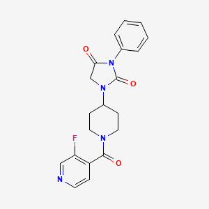 1-(1-(3-Fluoroisonicotinoyl)piperidin-4-yl)-3-phenylimidazolidine-2,4-dione