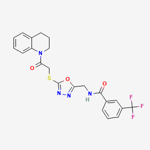 N-((5-((2-(3,4-dihydroquinolin-1(2H)-yl)-2-oxoethyl)thio)-1,3,4-oxadiazol-2-yl)methyl)-3-(trifluoromethyl)benzamide