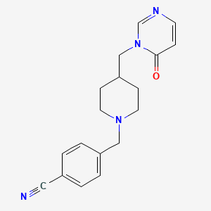 4-({4-[(6-Oxo-1,6-dihydropyrimidin-1-yl)methyl]piperidin-1-yl}methyl)benzonitrile