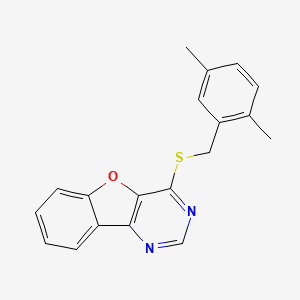4-((2,5-Dimethylbenzyl)thio)benzofuro[3,2-d]pyrimidine