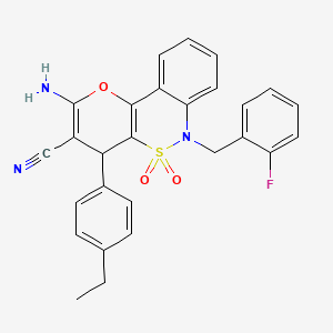 2-Amino-4-(4-ethylphenyl)-6-(2-fluorobenzyl)-4,6-dihydropyrano[3,2-c][2,1]benzothiazine-3-carbonitrile 5,5-dioxide