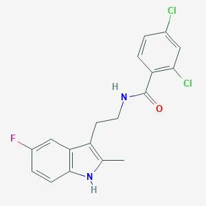 molecular formula C18H15Cl2FN2O B288090 2,4-dichloro-N-[2-(5-fluoro-2-methyl-1H-indol-3-yl)ethyl]benzamide 