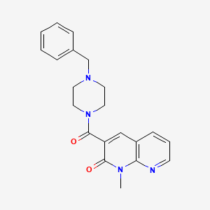 molecular formula C21H22N4O2 B2880900 3-(4-benzylpiperazine-1-carbonyl)-1-methyl-1,8-naphthyridin-2(1H)-one CAS No. 899968-54-8