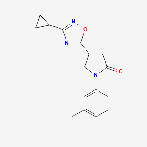 molecular formula C17H19N3O2 B2880901 4-(3-环丙基-1,2,4-恶二唑-5-基)-1-(3,4-二甲基苯基)吡咯烷-2-酮 CAS No. 1172413-92-1