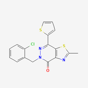 molecular formula C17H12ClN3OS2 B2880902 5-(2-chlorobenzyl)-2-methyl-7-(thiophen-2-yl)thiazolo[4,5-d]pyridazin-4(5H)-one CAS No. 941927-96-4