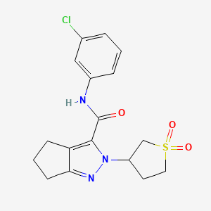 N-(3-chlorophenyl)-2-(1,1-dioxidotetrahydrothiophen-3-yl)-2,4,5,6-tetrahydrocyclopenta[c]pyrazole-3-carboxamide