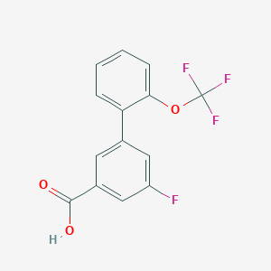 3-Fluoro-5-[2-(trifluoromethoxy)phenyl]benzoic acid