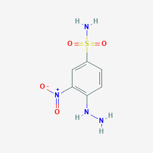 molecular formula C6H8N4O4S B2880908 4-Hydrazinyl-3-nitrobenzene-1-sulfonamide CAS No. 124839-32-3