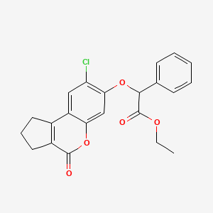 molecular formula C22H19ClO5 B2880916 Ethyl [(8-chloro-4-oxo-1,2,3,4-tetrahydrocyclopenta[c]chromen-7-yl)oxy](phenyl)acetate CAS No. 405917-12-6