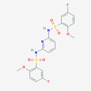 molecular formula C19H17F2N3O6S2 B288092 5-fluoro-N-(6-{[(5-fluoro-2-methoxyphenyl)sulfonyl]amino}-2-pyridinyl)-2-methoxybenzenesulfonamide 