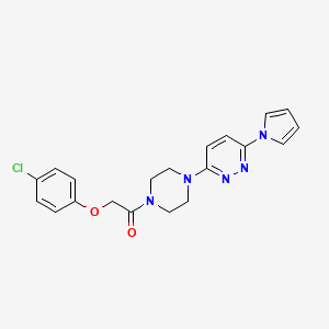 molecular formula C20H20ClN5O2 B2880922 1-(4-(6-(1H-pyrrol-1-yl)pyridazin-3-yl)piperazin-1-yl)-2-(4-chlorophenoxy)ethanone CAS No. 1396583-66-6