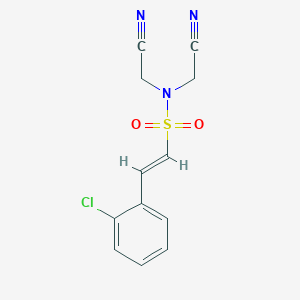 molecular formula C12H10ClN3O2S B2880927 (E)-2-(2-chlorophenyl)-N,N-bis(cyanomethyl)ethenesulfonamide CAS No. 1312001-37-8