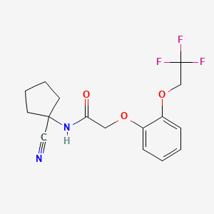 molecular formula C16H17F3N2O3 B2880929 N-(1-cyanocyclopentyl)-2-[2-(2,2,2-trifluoroethoxy)phenoxy]acetamide CAS No. 1311578-39-8