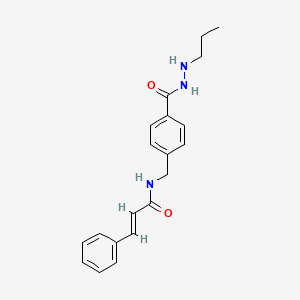 molecular formula C20H23N3O2 B2880936 4-[[[(2E)-1-oxo-3-phenyl-2-propen-1-yl]amino]methyl]-benzoicacid2-propylhydrazide CAS No. 2044701-99-5