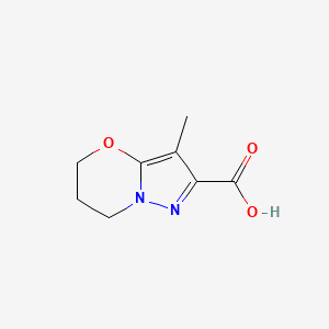 molecular formula C8H10N2O3 B2880938 3-methyl-5H,6H,7H-pyrazolo[3,2-b][1,3]oxazine-2-carboxylic acid CAS No. 1239844-59-7