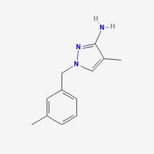 molecular formula C12H15N3 B2880941 4-methyl-1-(3-methylbenzyl)-1H-pyrazol-3-amine CAS No. 1174872-84-4