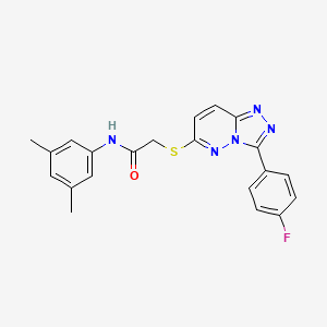 molecular formula C21H18FN5OS B2880943 N-(3,5-二甲基苯基)-2-((3-(4-氟苯基)-[1,2,4]三唑并[4,3-b]哒嗪-6-基)硫代)乙酰胺 CAS No. 852373-82-1