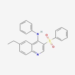 molecular formula C23H20N2O2S B2880952 6-ethyl-N-phenyl-3-(phenylsulfonyl)quinolin-4-amine CAS No. 895649-78-2