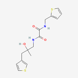 molecular formula C15H18N2O3S2 B2880957 N'-[2-hydroxy-2-methyl-3-(thiophen-3-yl)propyl]-N-[(thiophen-2-yl)methyl]ethanediamide CAS No. 2097935-02-7