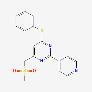 Methyl [6-(phenylsulfanyl)-2-(4-pyridinyl)-4-pyrimidinyl]methyl sulfone