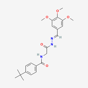 molecular formula C23H29N3O5 B2880960 (E)-4-(tert-butyl)-N-(2-oxo-2-(2-(3,4,5-trimethoxybenzylidene)hydrazinyl)ethyl)benzamide CAS No. 391877-85-3