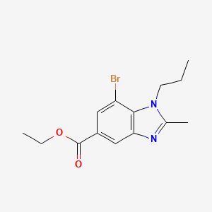 molecular formula C14H17BrN2O2 B2880962 Ethyl 7-bromo-2-methyl-1-propyl-1,3-benzodiazole-5-carboxylate CAS No. 1845698-62-5