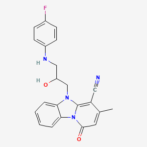 5-{3-[(4-Fluorophenyl)amino]-2-hydroxypropyl}-3-methyl-1-oxo-1,5-dihydropyrido[1,2-a]benzimidazole-4-carbonitrile