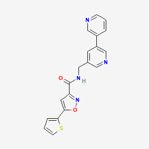 N-([3,3'-bipyridin]-5-ylmethyl)-5-(thiophen-2-yl)isoxazole-3-carboxamide