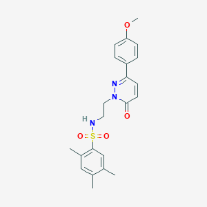 molecular formula C22H25N3O4S B2880976 N-(2-(3-(4-methoxyphenyl)-6-oxopyridazin-1(6H)-yl)ethyl)-2,4,5-trimethylbenzenesulfonamide CAS No. 921831-50-7