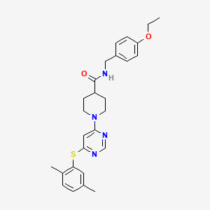 molecular formula C27H32N4O2S B2880977 N-(4-fluorobenzyl)-4-oxo-3-(2-oxo-2-pyrrolidin-1-ylethyl)-2,3,4,5-tetrahydro-1,5-benzothiazepine-7-sulfonamide CAS No. 1116045-44-3
