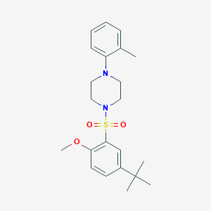 molecular formula C22H30N2O3S B288098 4-Tert-butyl-2-{[4-(2-methylphenyl)-1-piperazinyl]sulfonyl}phenyl methyl ether 