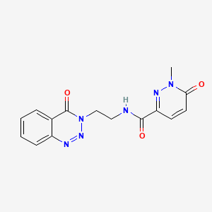 molecular formula C15H14N6O3 B2880982 1-methyl-6-oxo-N-(2-(4-oxobenzo[d][1,2,3]triazin-3(4H)-yl)ethyl)-1,6-dihydropyridazine-3-carboxamide CAS No. 1903289-71-3
