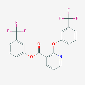 molecular formula C20H11F6NO3 B2880988 3-(Trifluoromethyl)phenyl 2-[3-(trifluoromethyl)phenoxy]pyridine-3-carboxylate CAS No. 1795491-19-8