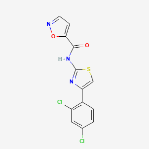 molecular formula C13H7Cl2N3O2S B2880989 N-(4-(2,4-dichlorophenyl)thiazol-2-yl)isoxazole-5-carboxamide CAS No. 941993-87-9