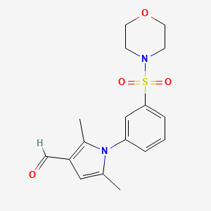 molecular formula C17H20N2O4S B2880994 2,5-Dimethyl-1-[3-(morpholine-4-sulfonyl)-phenyl]-1H-pyrrole-3-carbaldehyde CAS No. 328028-84-8