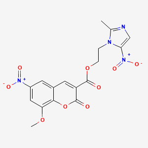 molecular formula C17H14N4O9 B2881012 2-(2-methyl-5-nitro-1H-imidazol-1-yl)ethyl 8-methoxy-6-nitro-2-oxo-2H-chromene-3-carboxylate CAS No. 728024-16-6