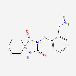 molecular formula C16H21N3O2 B2881014 3-{[2-(Aminomethyl)phenyl]methyl}-1,3-diazaspiro[4.5]decane-2,4-dione CAS No. 1016763-30-6