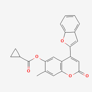 4-(benzofuran-2-yl)-7-methyl-2-oxo-2H-chromen-6-yl cyclopropanecarboxylate