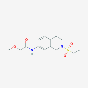 molecular formula C14H20N2O4S B2881039 N-(2-(ethylsulfonyl)-1,2,3,4-tetrahydroisoquinolin-7-yl)-2-methoxyacetamide CAS No. 955231-65-9