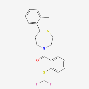 (2-((Difluoromethyl)thio)phenyl)(7-(o-tolyl)-1,4-thiazepan-4-yl)methanone
