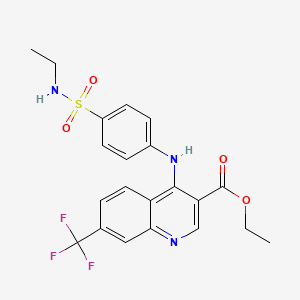 molecular formula C21H20F3N3O4S B2881054 ethyl 4-((4-(N-ethylsulfamoyl)phenyl)amino)-7-(trifluoromethyl)quinoline-3-carboxylate CAS No. 881941-93-1