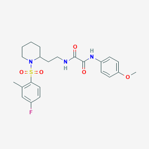N1-(2-(1-((4-fluoro-2-methylphenyl)sulfonyl)piperidin-2-yl)ethyl)-N2-(4-methoxyphenyl)oxalamide