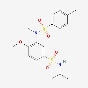 molecular formula C18H24N2O5S2 B2881070 4-甲氧基-3-[甲基-(4-甲苯基)磺酰氨基]-N-丙-2-基苯磺酰胺 CAS No. 941900-38-5